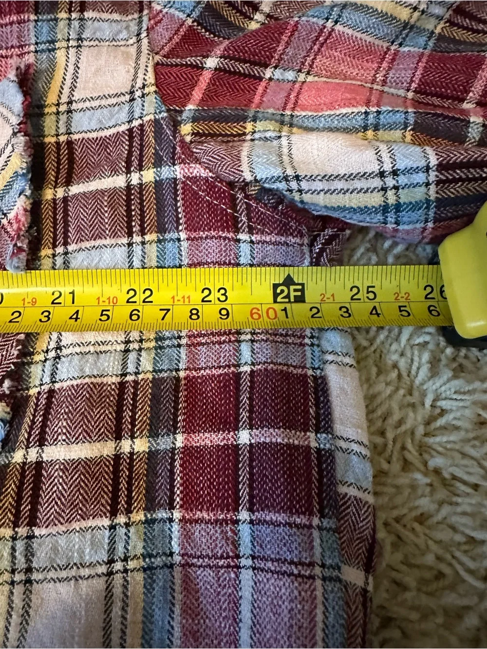 NWOT POL PLAID SHACKET WITH EMBROIDERED SLEEVES